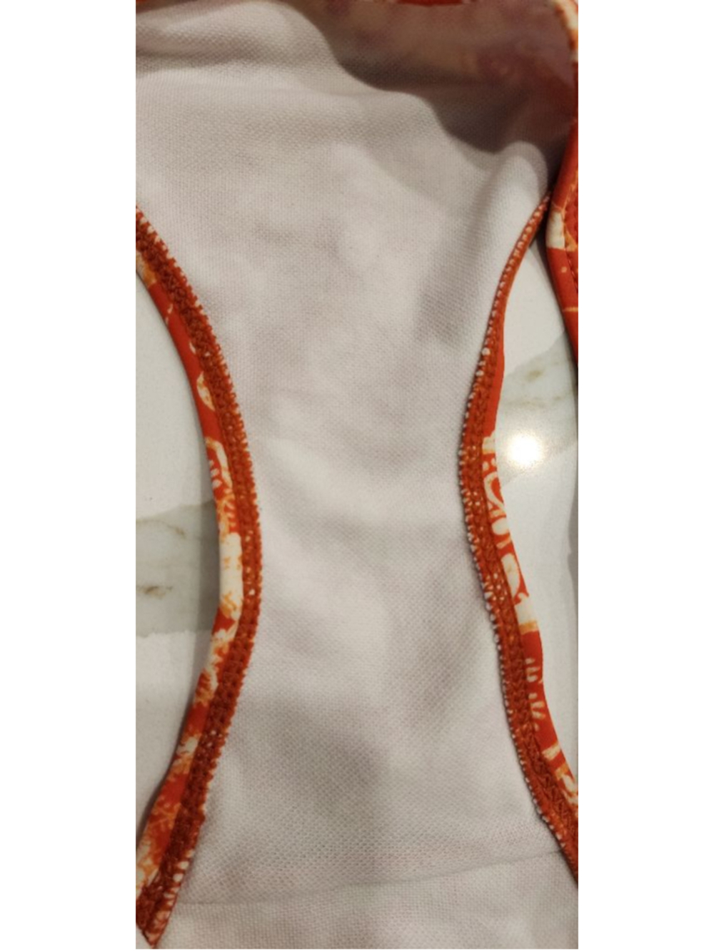Pool Party Orange Floral Halter Bikini Set Womens XS Triangle Top Cheeky Bottoms - Picture 9 of 12